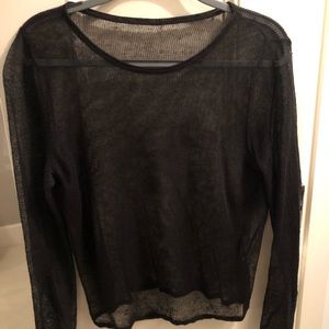 Black mesh top
